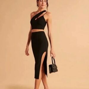 NWT | Abercrombie & Fitch | Two-Piece Set | Midi Skirt | One Shoulder Top
